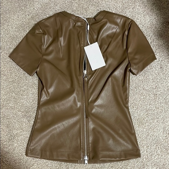 NEW Helmut Lang Faux Leather Top - Picture 4 of 6
